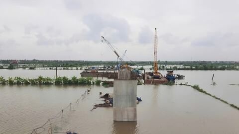 Thi công đường tỉnh 396 kéo dài khu vực Tây Hải Phòng khắc phục khó khăn, bảo đảm tiến độ