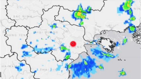 Cảnh báo mưa dông ở Hải Phòng