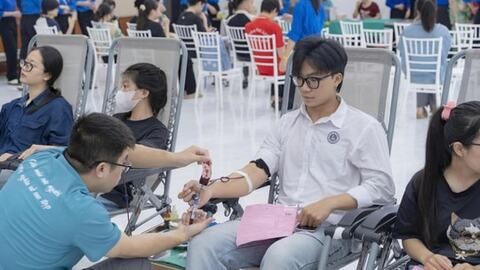Cán bộ, giảng viên, sinh viên Trường Đại học Hải Phòng hiến gần 700 đơn vị máu