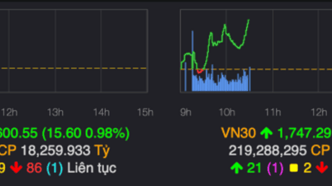 VN-Index vượt 1.600 điểm