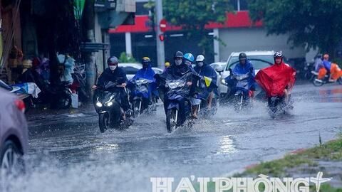 Hải Phòng có mưa rào và dông trên diện rộng