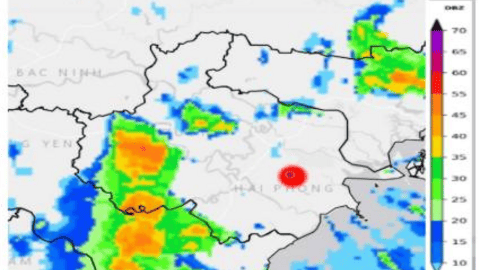 Cảnh báo mưa dông ở Hải Phòng