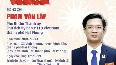 Đồng chí Phạm Văn Lập giữ chức Phó bí thư Thành ủy Hải Phòng nhiệm kỳ 2025 - 2030