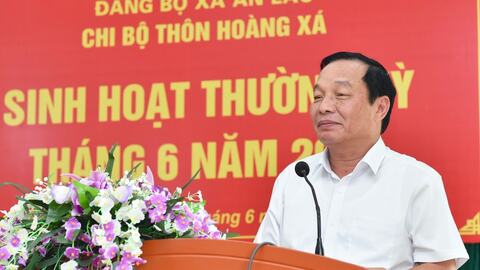 Chủ tịch HĐND thành phố Lê Văn Hiệu dự sinh hoạt Chi bộ thôn Hoàng Xá, xã An Lão