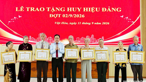 Trao tặng Huy hiệu Đảng tại Việt Hòa, Nghi Dương