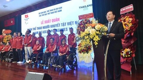Lễ xuất quân của Đoàn Thể thao người khuyết tật Việt Nam tham dự ASEAN Para Games 13