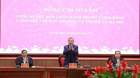 Tổng Bí thư Tô Lâm làm việc với Ban Thường vụ Thành ủy Hà Nội
