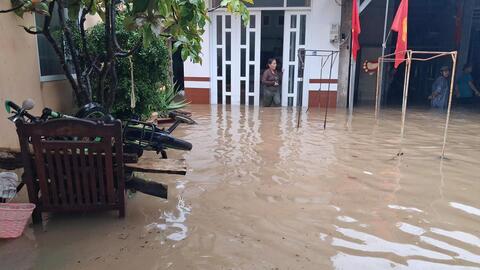 Ngập sâu ở ấp Bãi Ngự (đặc khu Thổ Châu) ảnh hưởng khoảng 60 hộ dân