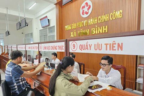 Xã Vĩnh Bình: 100% hồ sơ giải quyết đúng và trước hạn