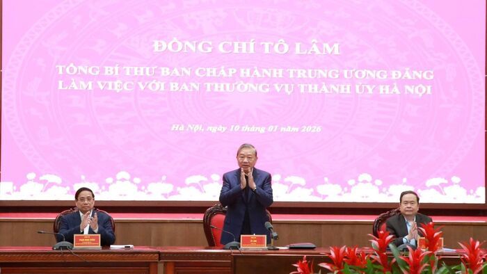 Tổng Bí thư Tô Lâm làm việc với Ban Thường vụ Thành ủy Hà Nội