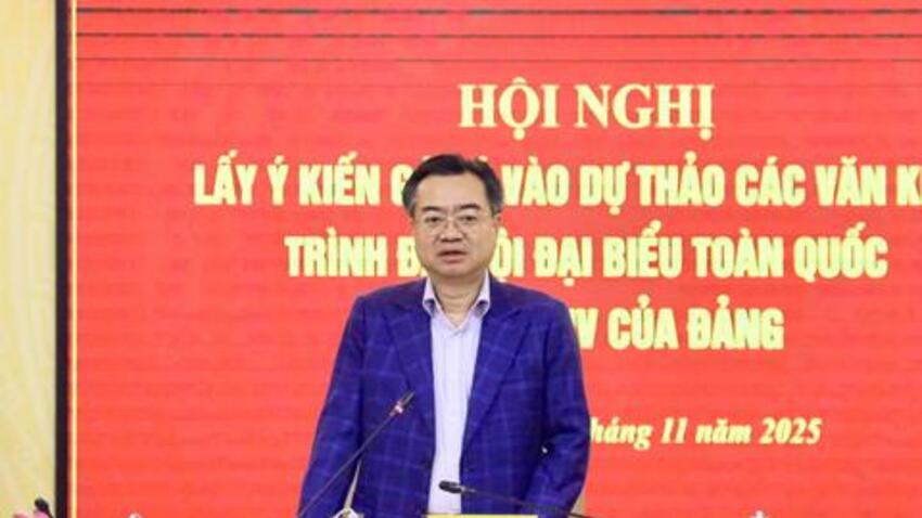 Hội nghị lấy ý kiến góp ý vào dự thảo Văn kiện trình Đại hội Đại biểu toàn quốc lần thứ XIV của Đảng