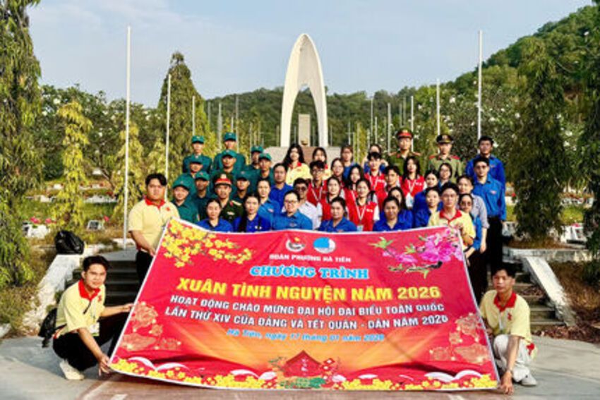 Đoàn phường Hà Tiên ra quân thực hiện các hoạt động “Xuân tình nguyện” năm 2026