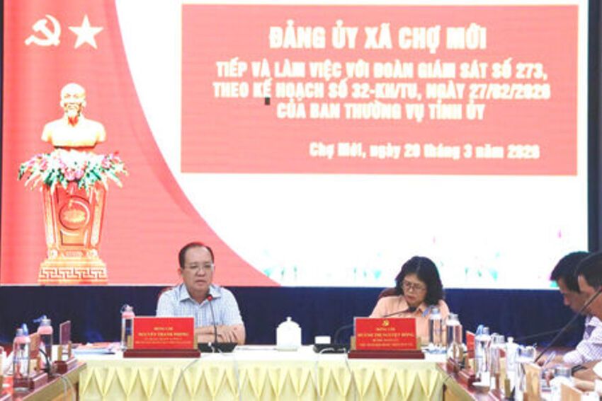 Đoàn giám sát của Ban Thường vụ Tỉnh ủy An Giang làm việc tại xã Chợ Mới