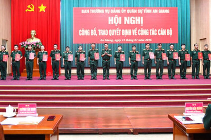 An Giang: Điều động, bổ nhiệm 102 Chỉ huy trưởng Ban Chỉ huy Quân sự xã, phường, đặc khu