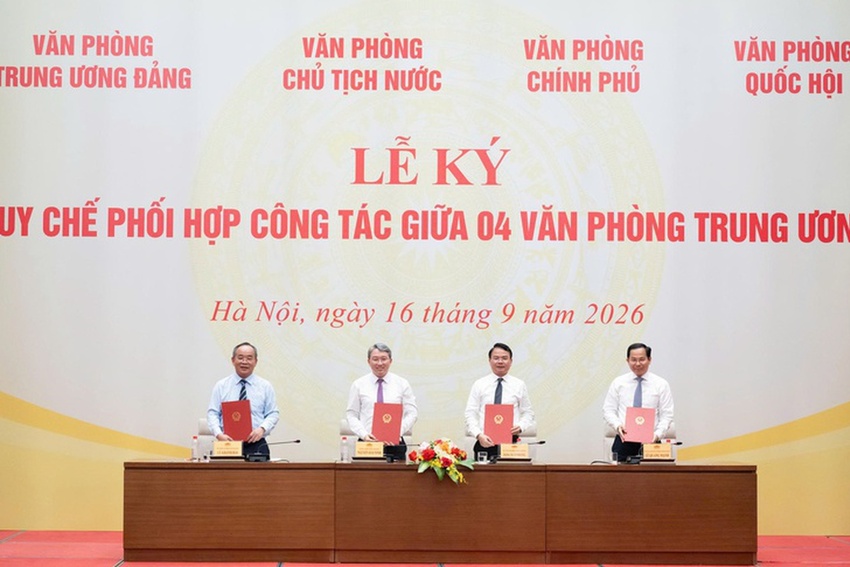 Bốn Văn phòng Trung ương ký Quy chế phối hợp công tác