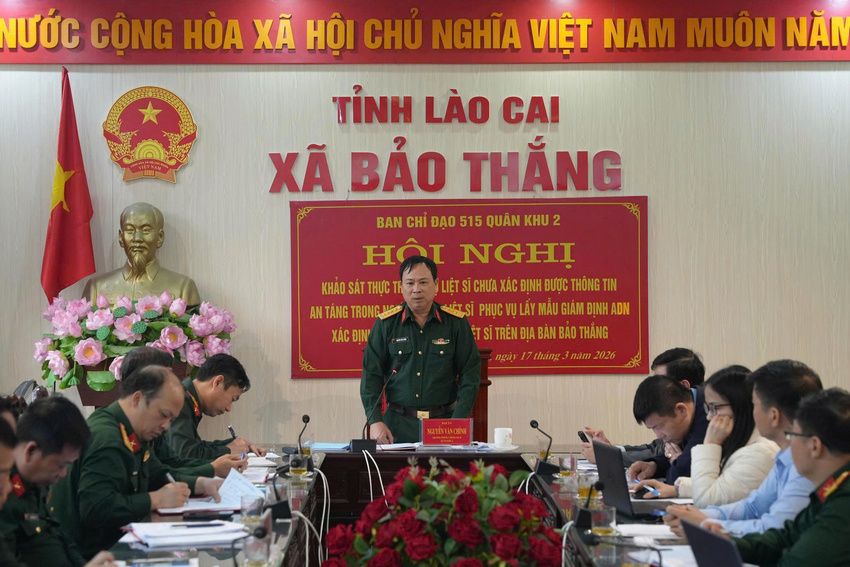 Khảo sát, chuẩn bị lấy mẫu ADN xác định danh tính hài cốt liệt sĩ tại xã Bảo Thắng