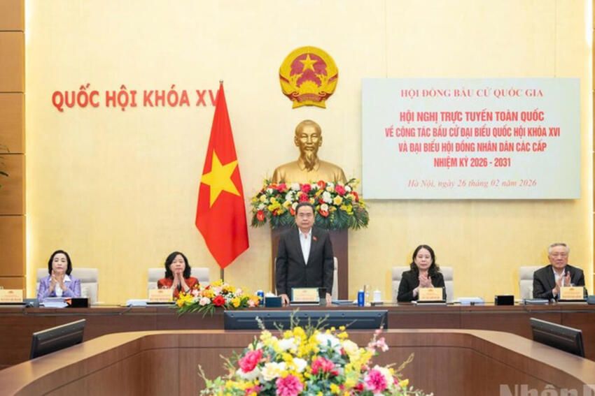Hội nghị trực tuyến toàn quốc triển khai công tác bầu cử đại biểu Quốc hội khóa XVI và đại biểu Hội đồng nhân dân các cấp nhiệm kỳ 2026-2031