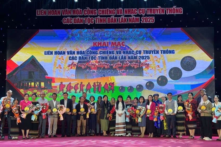 Khai mạc Liên hoan cồng chiêng và nhạc cụ truyền thống các dân tộc tỉnh Đắk Lắk năm 2025