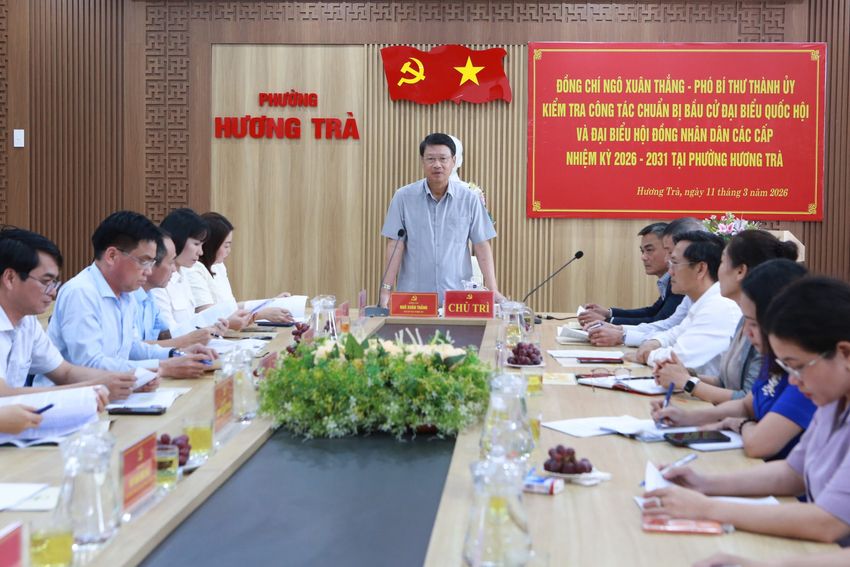 Phó Bí thư Thành ủy Ngô Xuân Thắng kiểm tra công tác chuẩn bị bầu cử