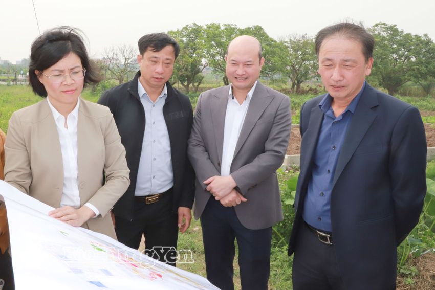 Đồng chí Phó Chủ tịch UBND tỉnh Nguyễn Hùng Nam kiểm tra công tác giải phóng mặt bằng dự án Khu phức hợp đô thị, du lịch sinh thái sân golf Khoái Châu