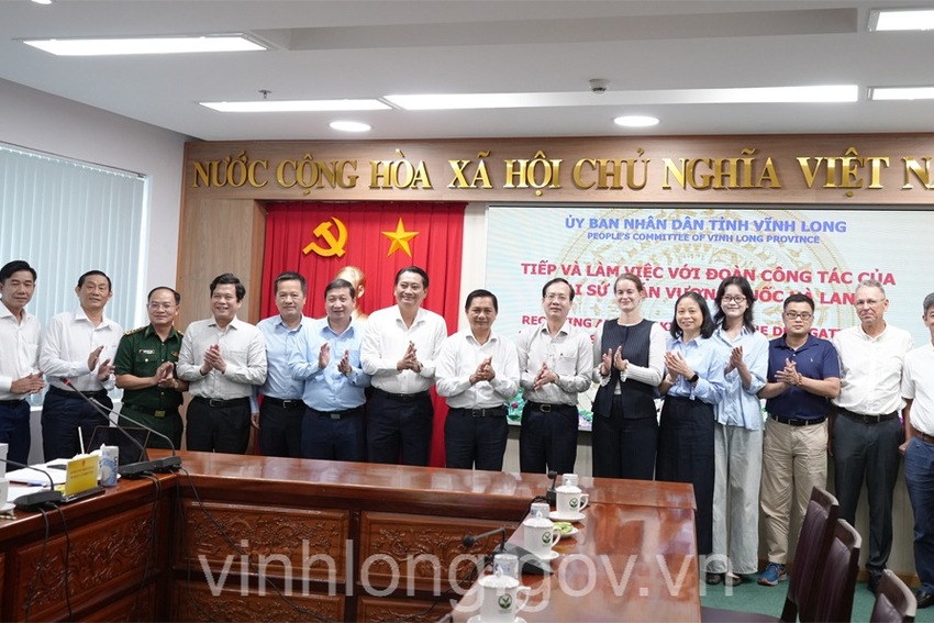 Lãnh đạo tỉnh Vĩnh Long tiếp và làm việc với Đoàn công tác Đại sứ quán Vương quốc Hà Lan