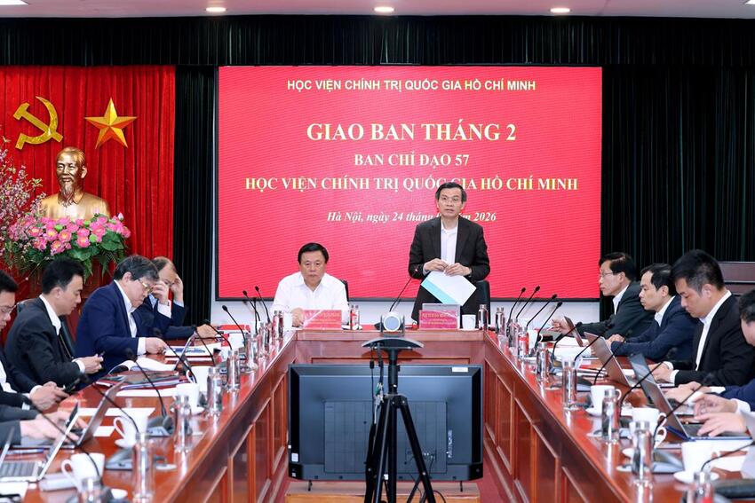 Hội nghị giao ban tháng 02 Ban Chỉ đạo 57 Học viện Chính trị quốc gia Hồ Chí Minh