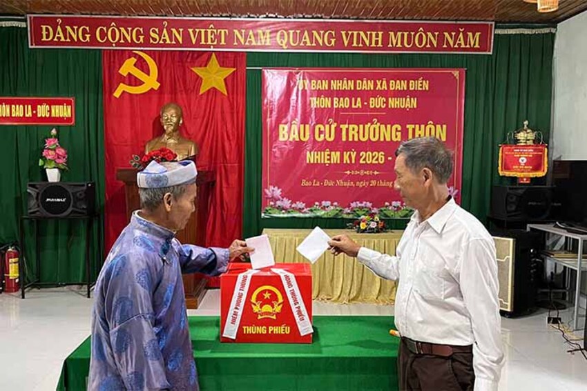 Xã Đan Điền tổ chức bầu cử Trưởng thôn nhiệm kỳ 2026-2031 sau sắp xếp