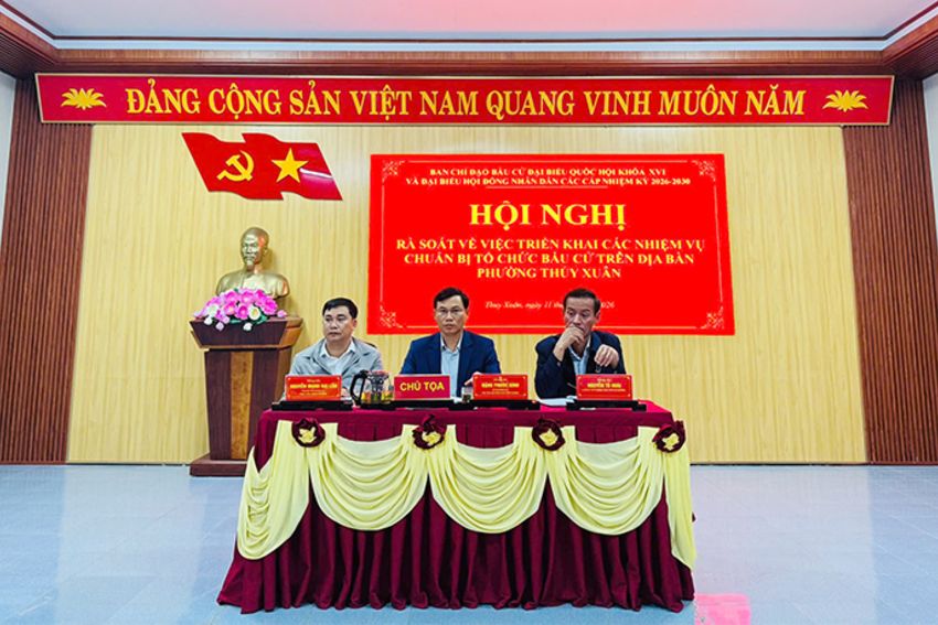 Thủy Xuân: Rà soát tiến độ và triển khai các nhiệm vụ công tác bầu cử trên địa bàn phường