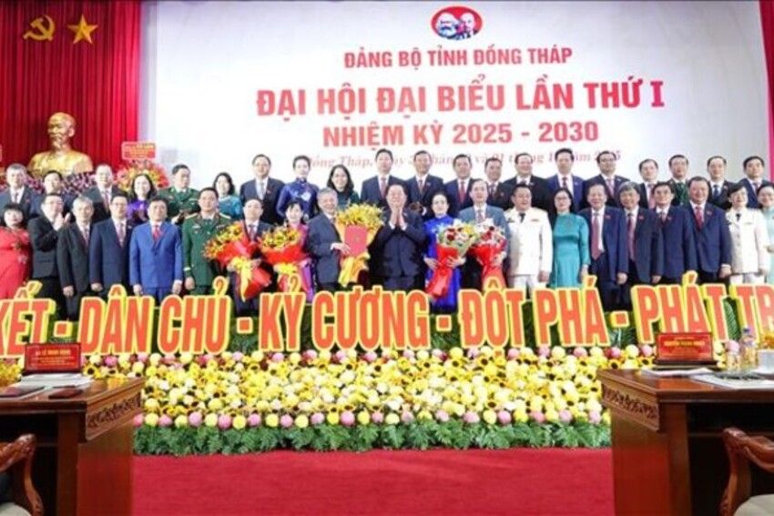 Đồng chí Trưởng Ban Tuyên giáo và Dân vận Trung ương dự, chỉ đạo Đại hội đại biểu Đảng bộ tỉnh Đồng Tháp lần thứ I, nhiệm kỳ 2025-2030