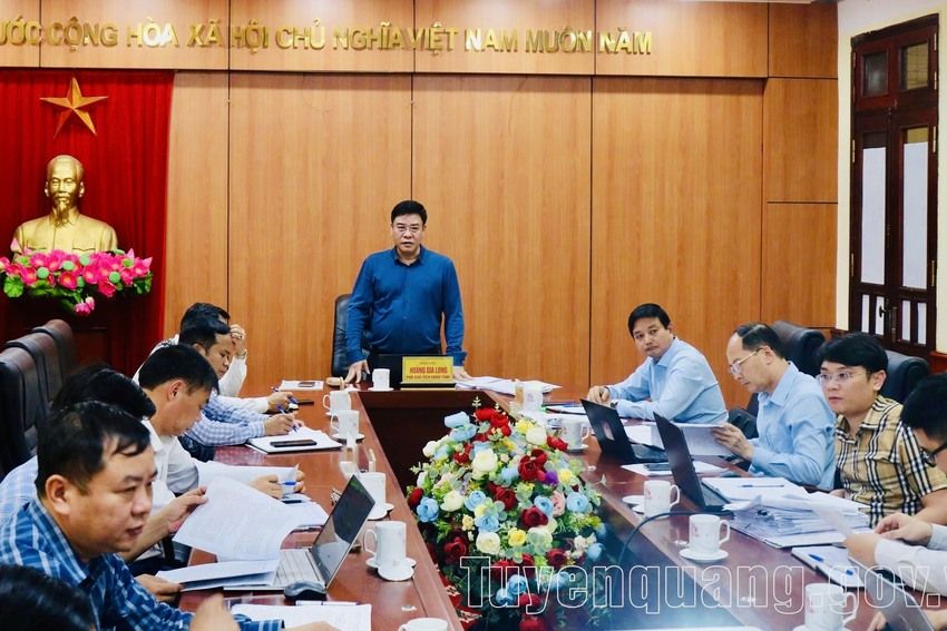 Phó Chủ tịch UBND tỉnh Hoàng Gia Long làm việc với Đoàn kiểm tra liên ngành về tình trạng lấn chiếm sông Lô