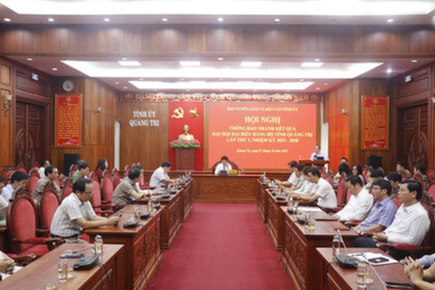Hội nghị thông báo nhanh kết quả Đại hội đại biểu Đảng bộ tỉnh Quảng Trị lần thứ I, nhiệm kỳ 2025-2030