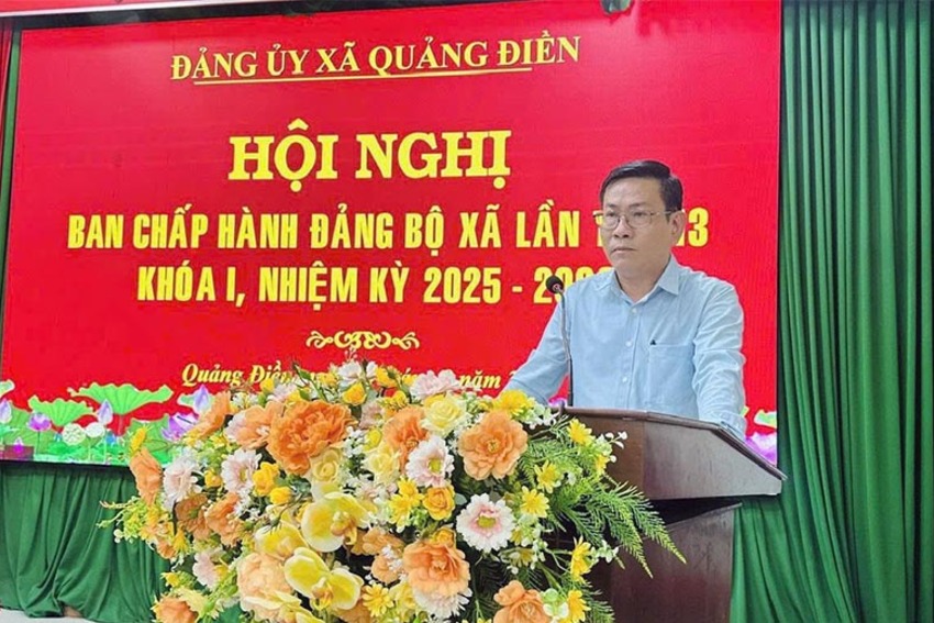 Xã Quảng Điền: Hội nghị Ban Chấp hành Đảng bộ xã lần thứ XIII thông qua nhiều nghị quyết quan trọng