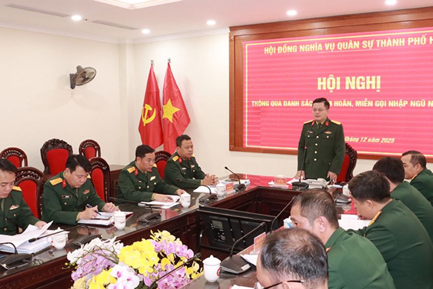 Hội đồng NVQS thành phố Hội nghị thông qua danh sách tạm hoãn, miễn gọi nhập ngũ 2026