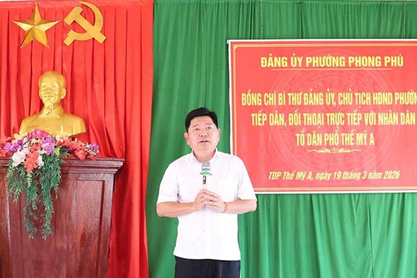 Phường Phong Phú: Bí thư Đảng ủy tiếp dân, đối thoại trực tiếp với nhân dân TDP Thế Mỹ A