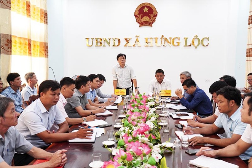 Xã Hưng Lộc: Bí thư Đảng ủy dự Hội nghị đẩy nhanh tiến độ đo đạc, đăng ký đất đai và xây dựng cơ sở dữ liệu đất đai