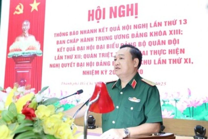 Đảng ủy Bộ Tư lệnh Quân khu 7 tổ chức Hội nghị thông báo nhanh kết quả Hội nghị lần thứ 13 Ban Chấp hành Trung ương Đảng khóa XIII