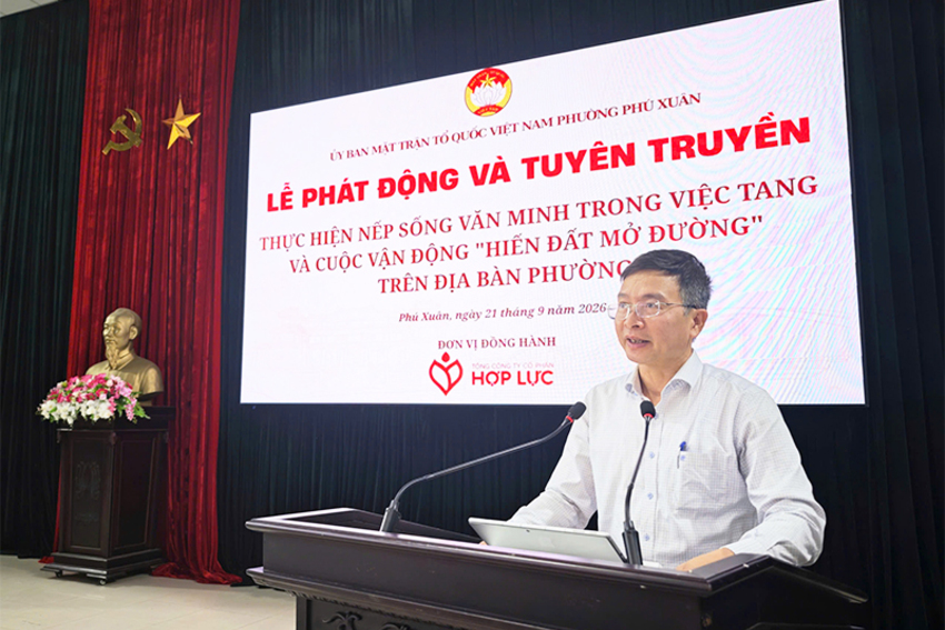 Phường Phú Xuân: Phát động thực hiện nếp sống văn minh đô thị trong việc tang và Cuộc vận động “Hiến đất mở đường”