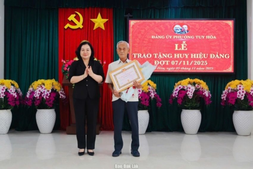 Phường Tuy Hòa, phường Bình Kiến: Trao tặng Huy hiệu Đảng đợt 7/11