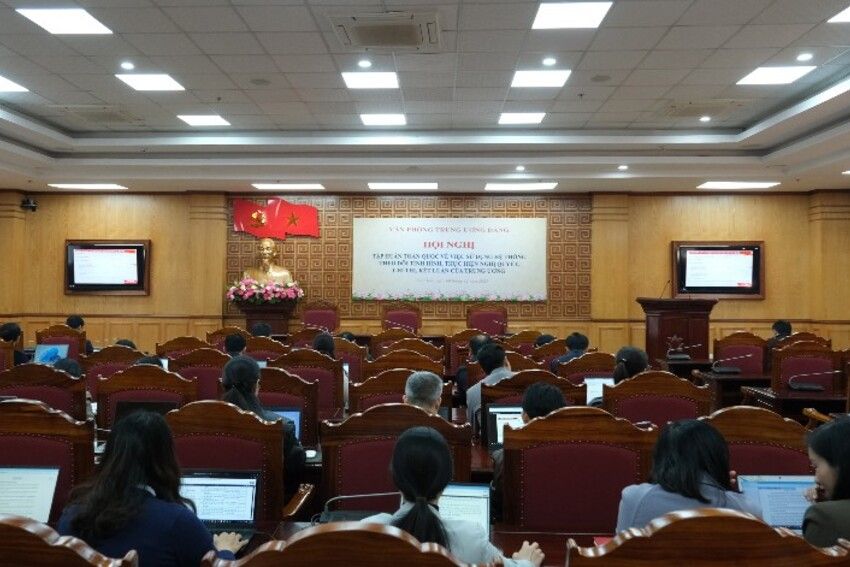 Hội nghị trực tuyến tập huấn sử dụng Hệ thống thông tin theo dõi các nghị quyết, chỉ thị, kết luận của Trung ương