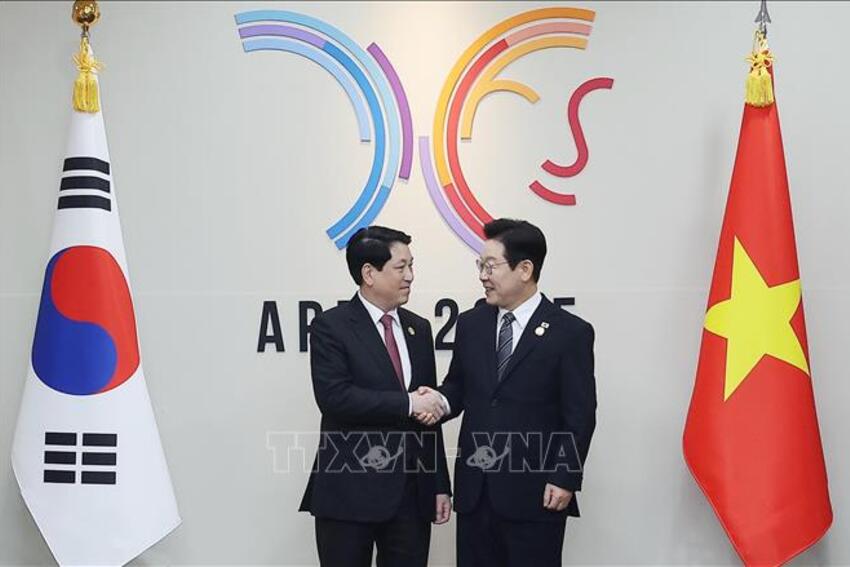 Chủ tịch nước Lương Cường hội đàm với Tổng thống Hàn Quốc Lee Jae Myung