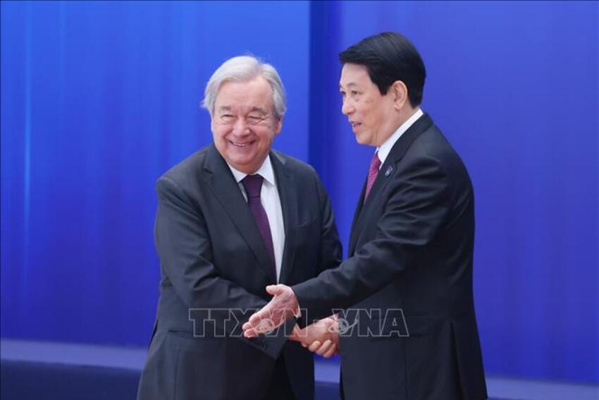 Chủ tịch nước Lương Cường đón Tổng Thư ký Liên hợp quốc dự Lễ mở ký Công ước Hà Nội