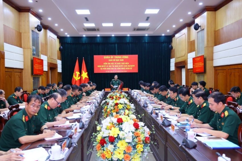 Kiểm tra việc thực hiện các Nghị quyết về đột phá phát triển khoa học, công nghệ, đổi mới sáng tạo và chuyển đổi số tại Viện Khoa học và Công nghệ quân sự