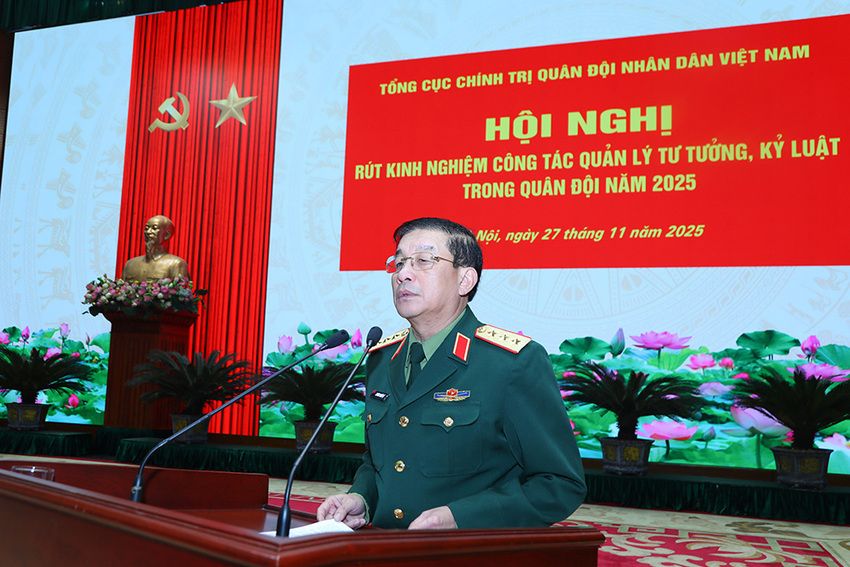 Hội nghị rút kinh nghiệm công tác quản lý tư tưởng, kỷ luật trong Quân đội năm 2025