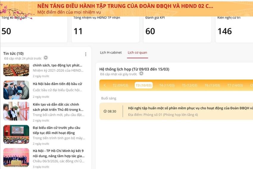 Ngày mai 17-3, Hà Nội khai trương nền tảng điều hành tập trung “Một điểm đến của mọi nhiệm vụ”
