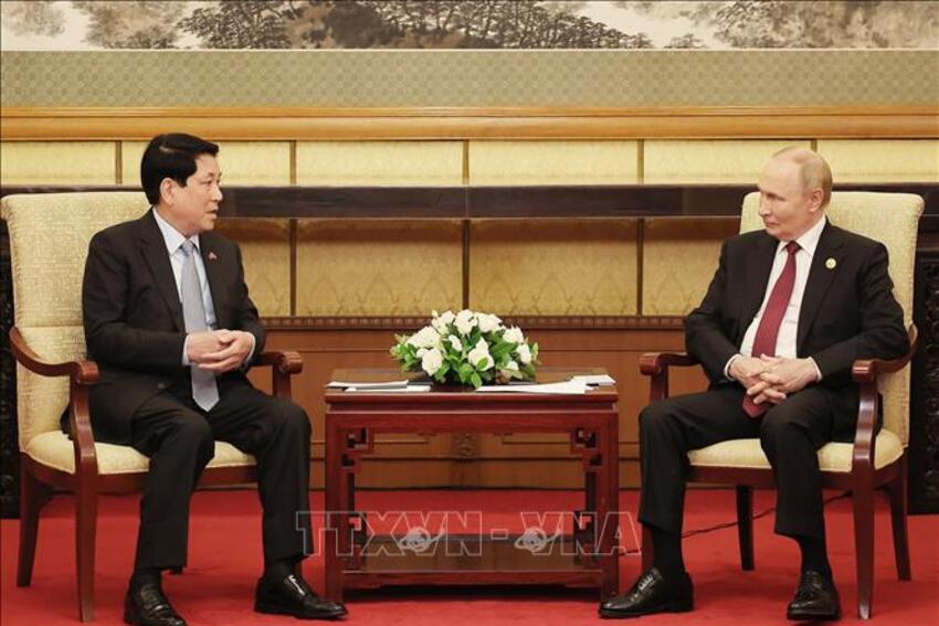 Chủ tịch nước Lương Cường hội kiến Tổng thống Nga Vladimir Putin