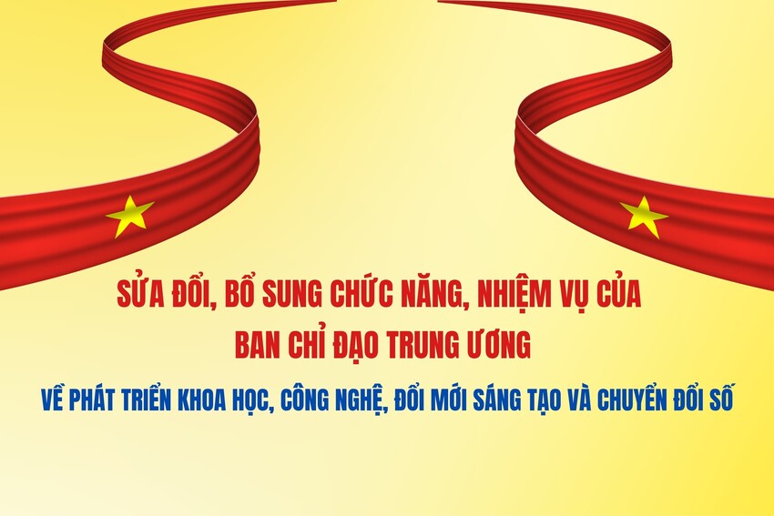[Infographic] Sửa đổi, bổ sung chức năng, nhiệm vụ, quyền hạn của Ban Chỉ đạo Trung ương về phát triển khoa học, công nghệ, đổi mới sáng tạo và chuyển đổi số