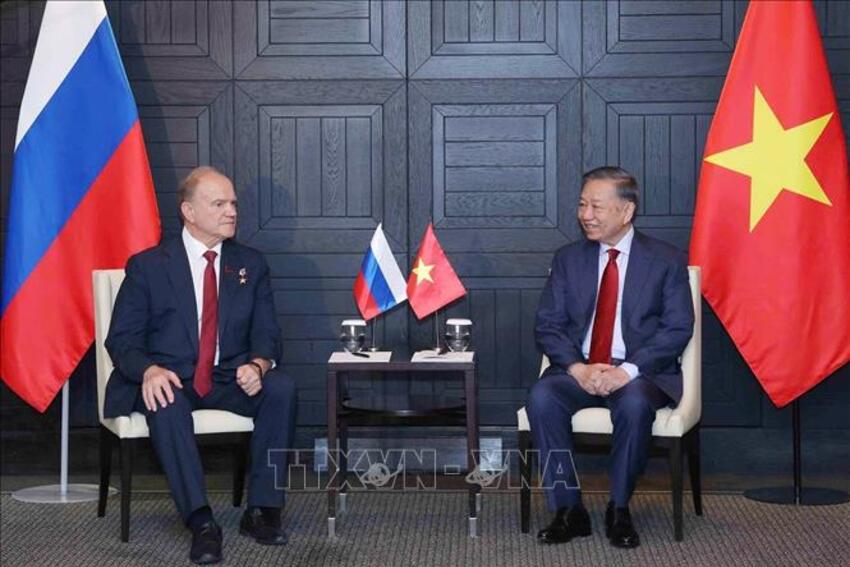 [Ảnh] Tổng Bí thư, Chủ tịch nước Tô Lâm tiếp Chủ tịch Đảng Cộng sản Nga