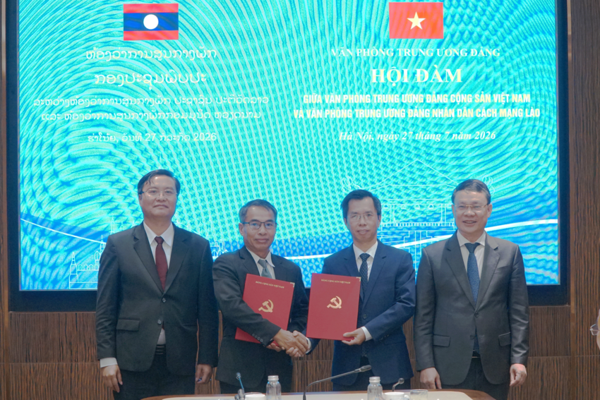 Đẩy mạnh hợp tác chuyển đổi số giữa hai Văn phòng Trung ương Đảng Việt Nam - Lào