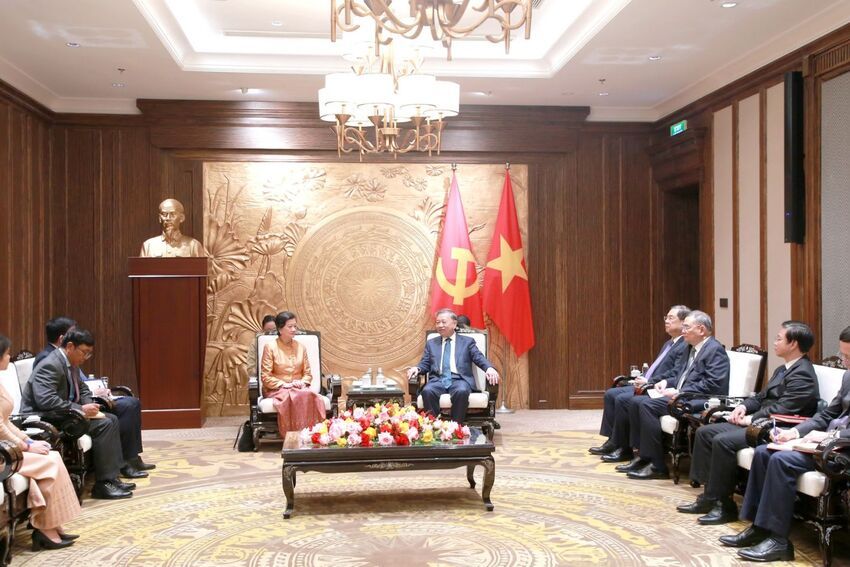 Tổng Bí thư Tô Lâm tiếp Đại sứ Campuchia Chea Kimtha đến chào từ biệt