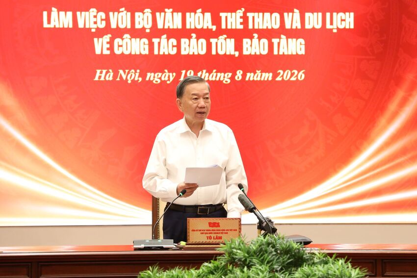 [Ảnh] Tổng Bí thư, Chủ tịch nước Tô Lâm làm việc về công tác bảo tồn, bảo tàng